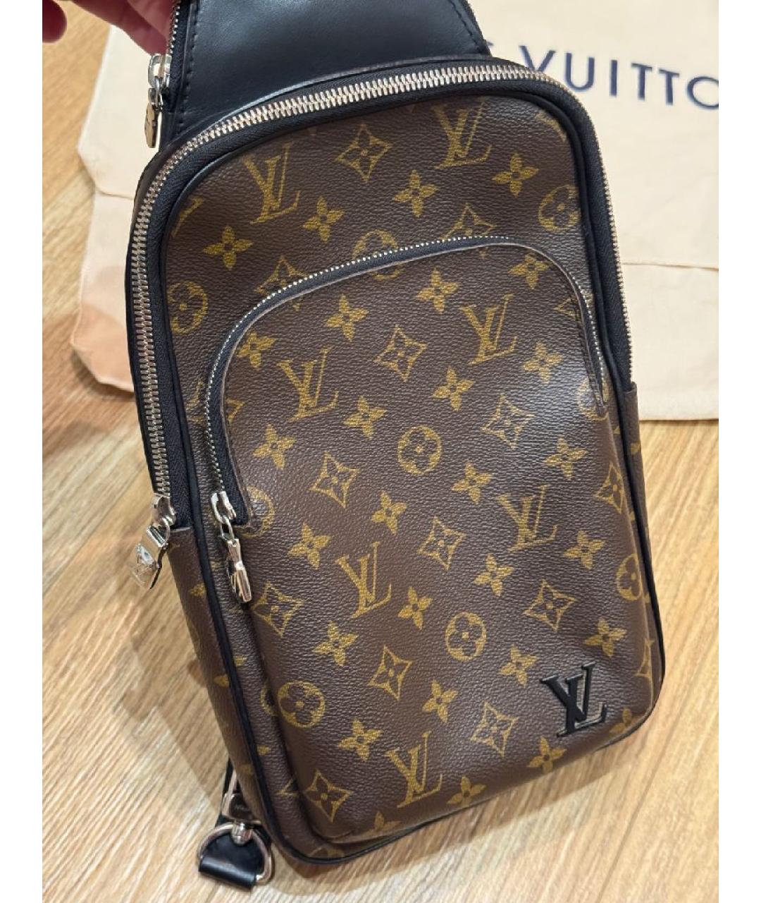 LOUIS VUITTON Коричневый кожаный рюкзак, фото 6