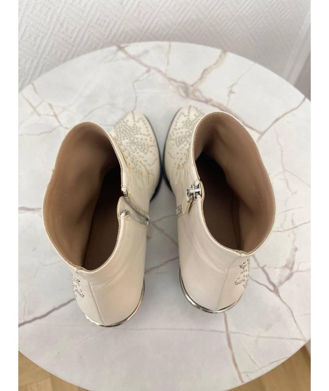 CHLOE Белые кожаные полусапоги, фото 3