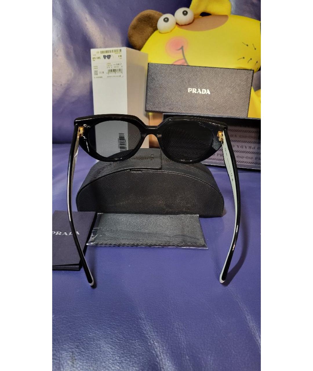 PRADA Черные пластиковые солнцезащитные очки, фото 5