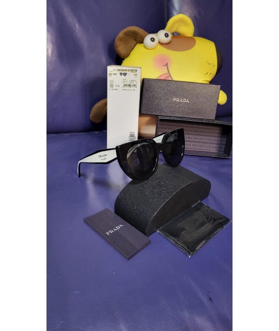 PRADA Черные пластиковые солнцезащитные очки, фото 2