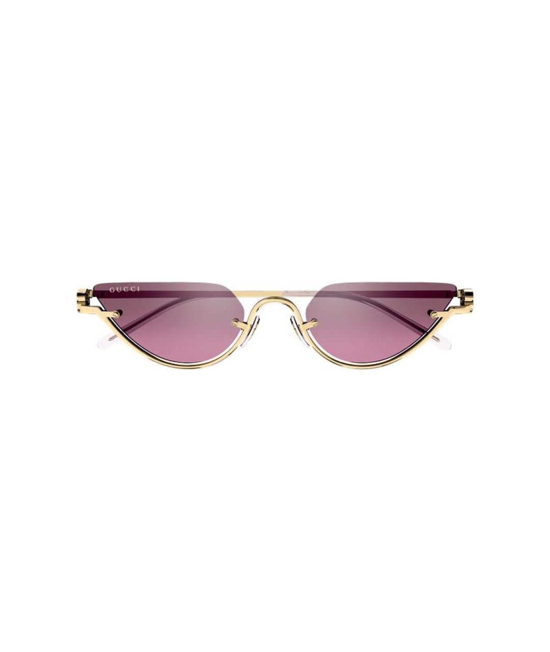 GUCCI Золотые металлические солнцезащитные очки, фото 1