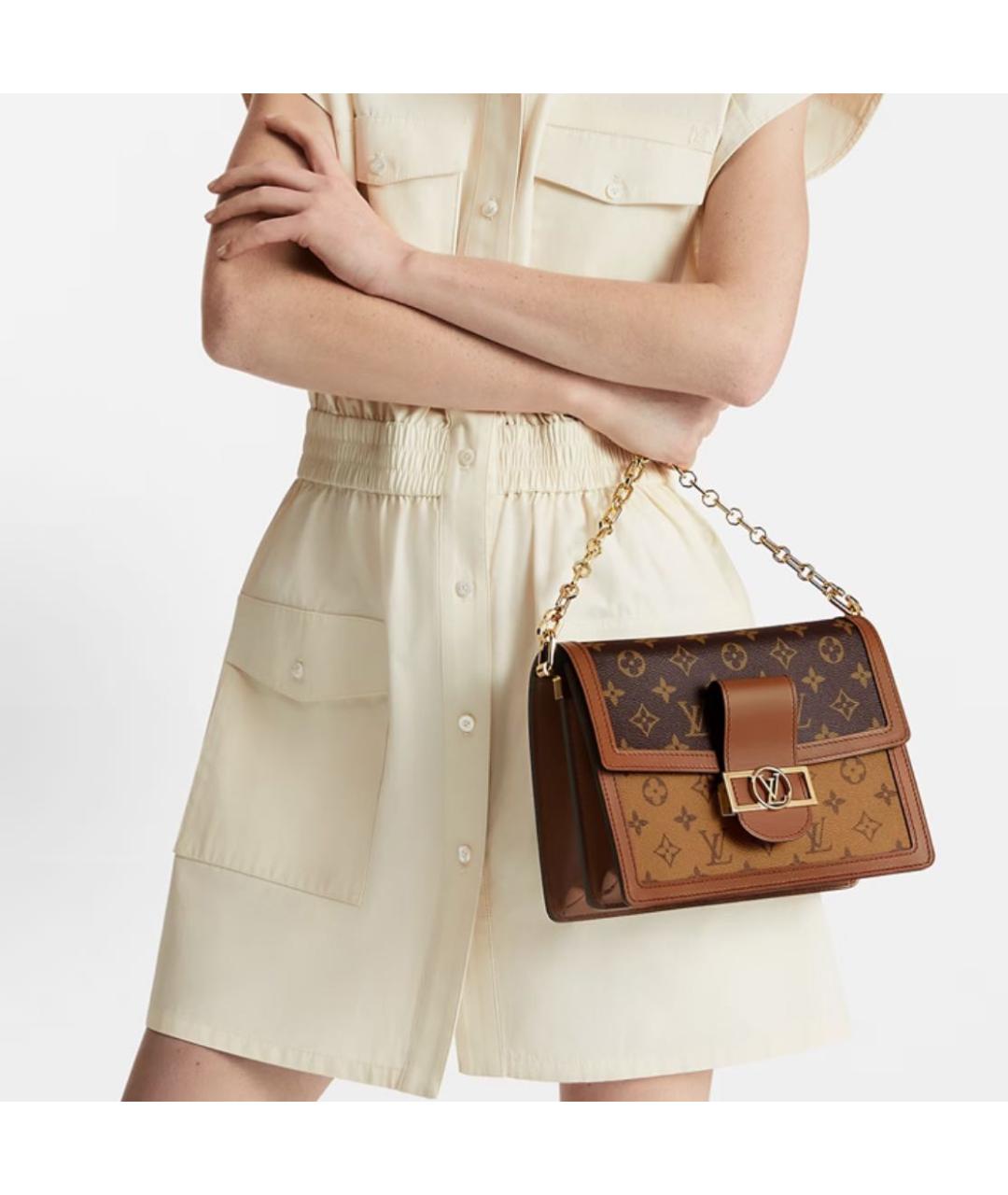 LOUIS VUITTON Коричневая сумка с короткими ручками, фото 5