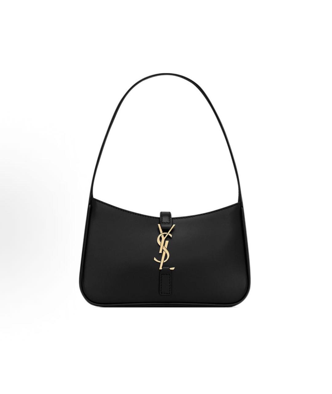 SAINT LAURENT Черная кожаная сумка с короткими ручками, фото 6