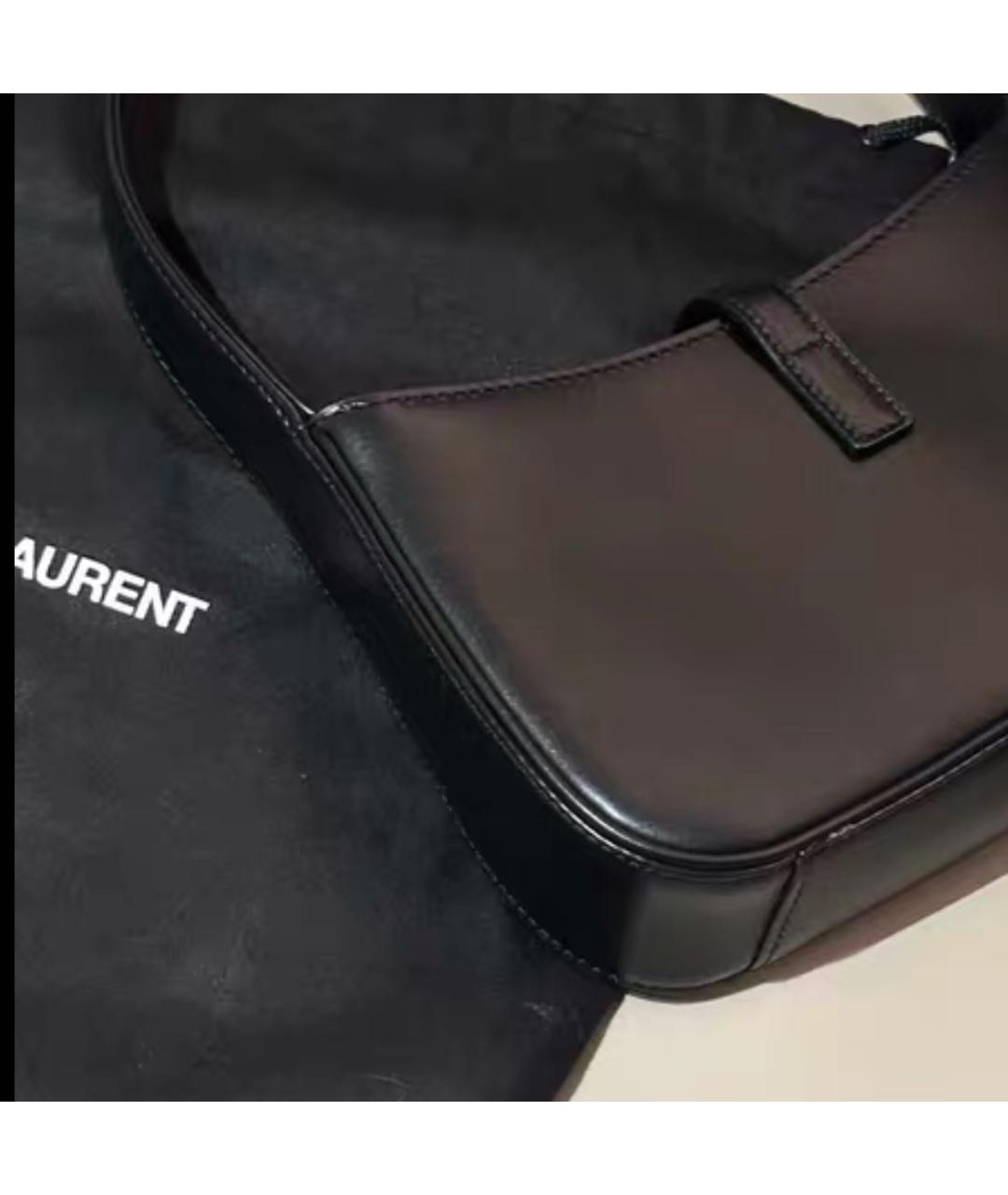 SAINT LAURENT Черная кожаная сумка с короткими ручками, фото 4