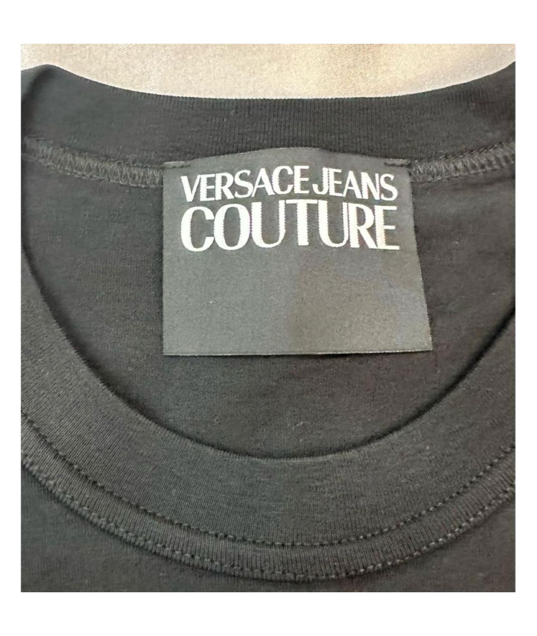 VERSACE JEANS COUTURE Черная хлопковая майка, фото 4
