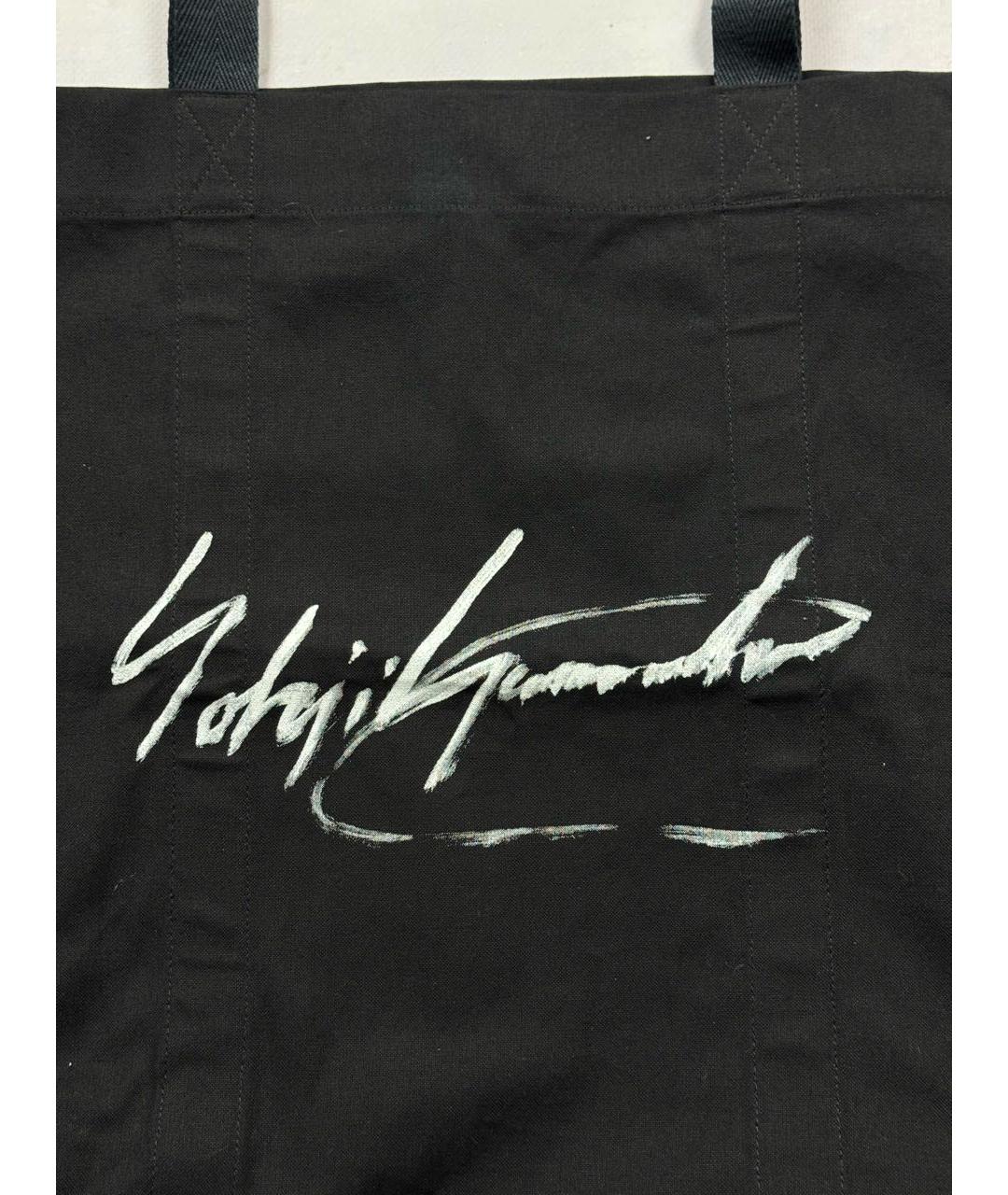 YOHJI YAMAMOTO Черная хлопковая сумка тоут, фото 2