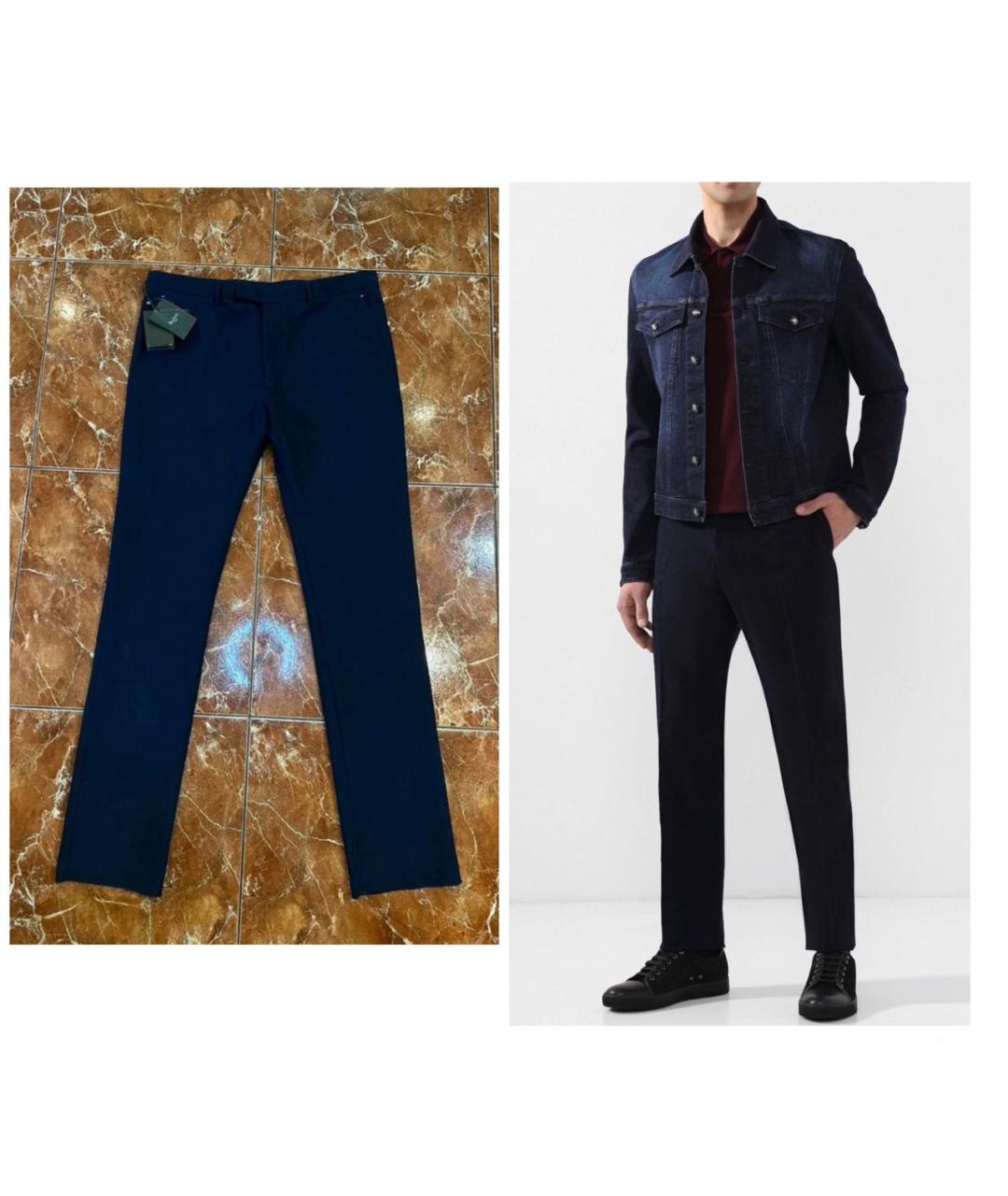 BERLUTI Темно-синие хлопковые повседневные брюки, фото 2