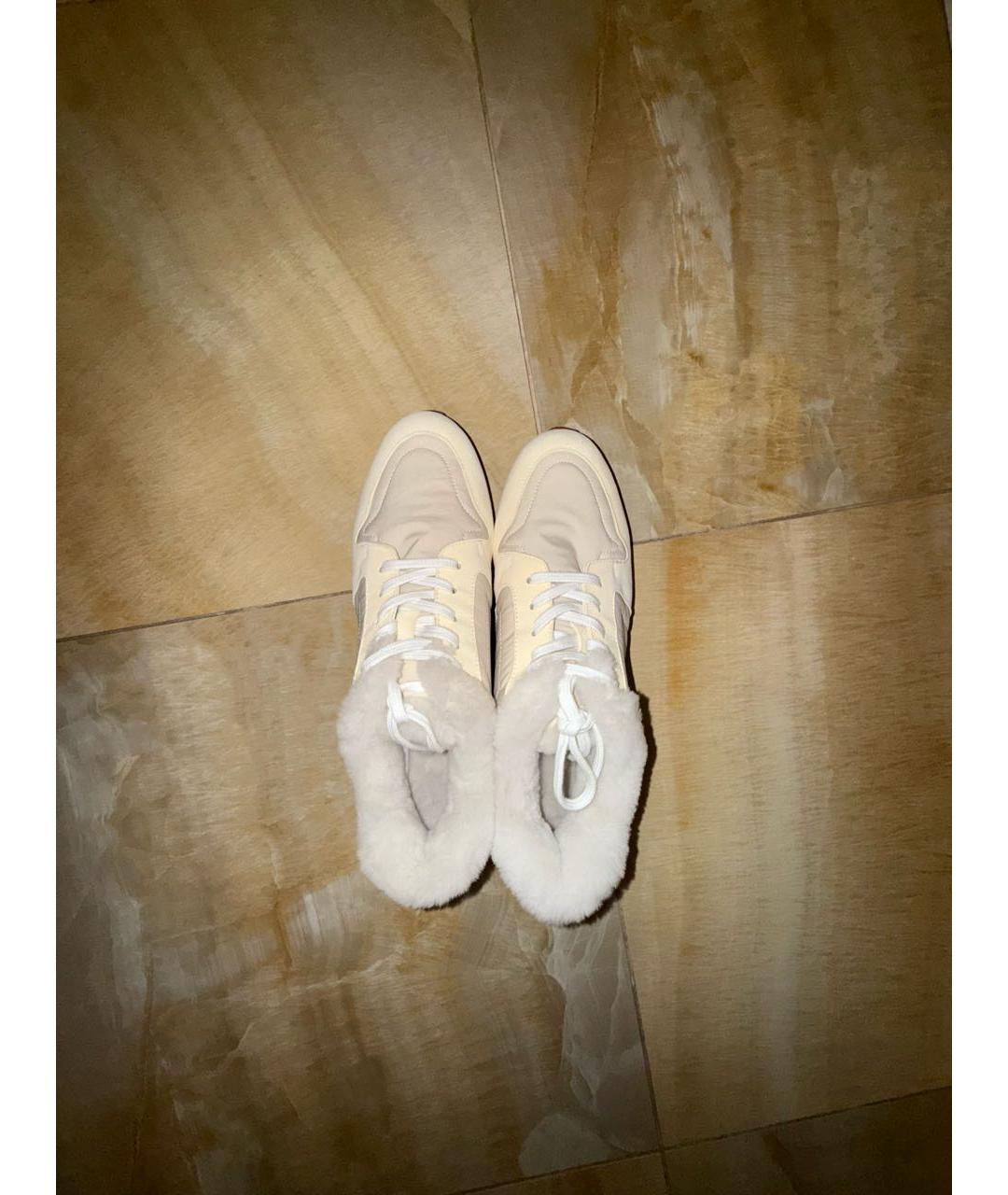 LORO PIANA Белые замшевые кроссовки, фото 4