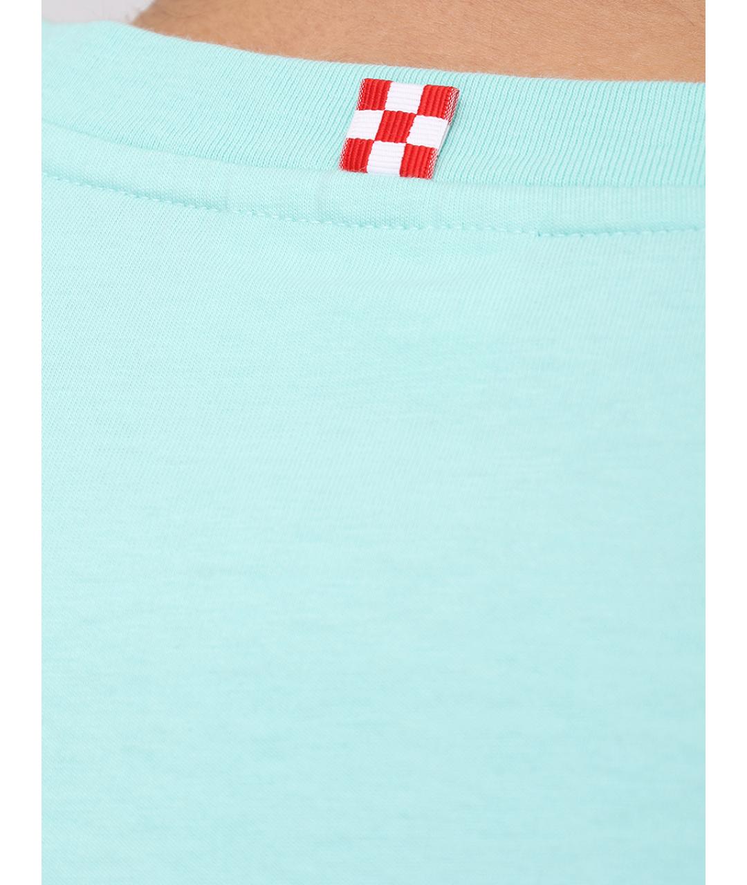 MC2 SAINT BARTH Бирюзовая хлопковая футболка, фото 6