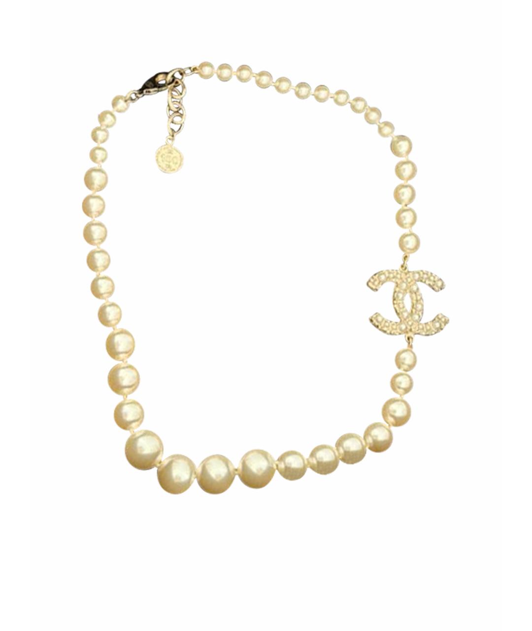 CHANEL Белое жемчужное колье, фото 1