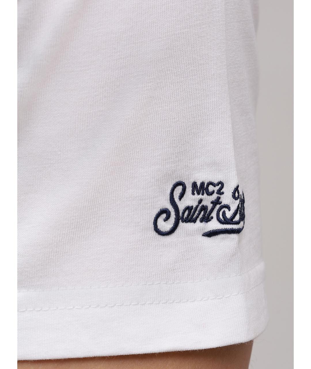 MC2 SAINT BARTH Белая хлопковая футболка, фото 6