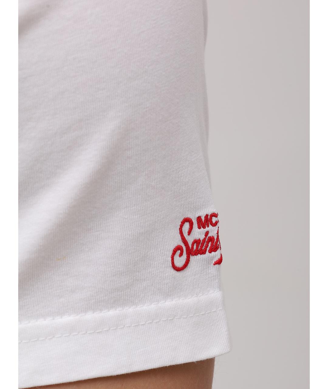 MC2 SAINT BARTH Белая хлопковая футболка, фото 6