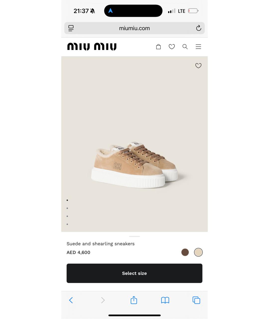MIU MIU Бежевые замшевые кеды, фото 5