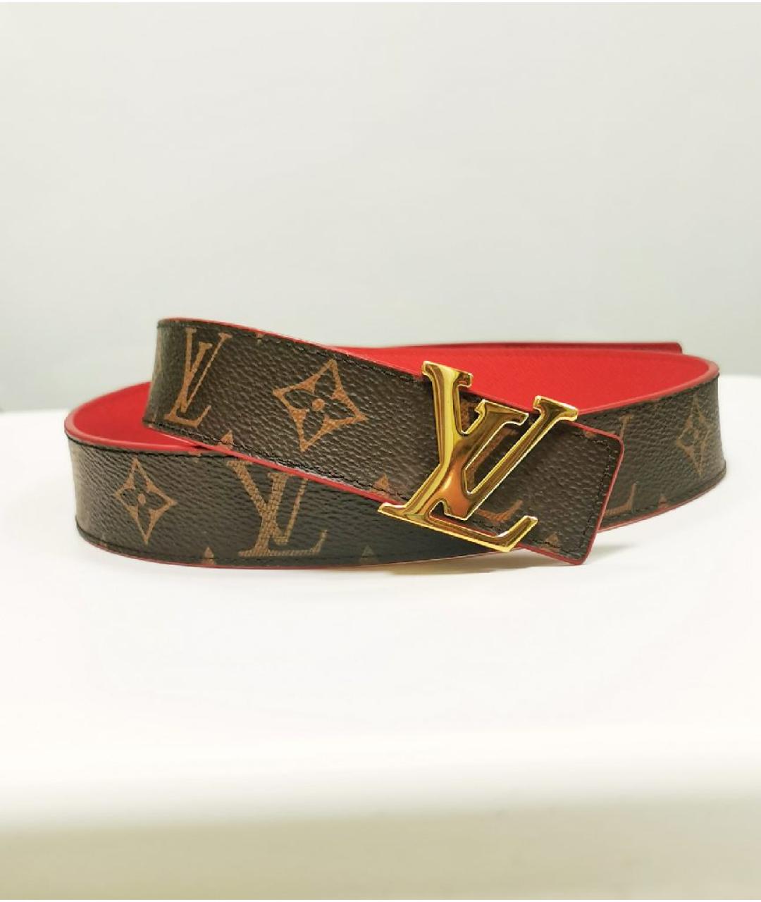 LOUIS VUITTON Красный кожаный ремень, фото 10