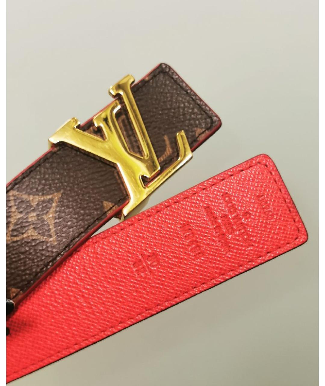 LOUIS VUITTON Красный кожаный ремень, фото 9