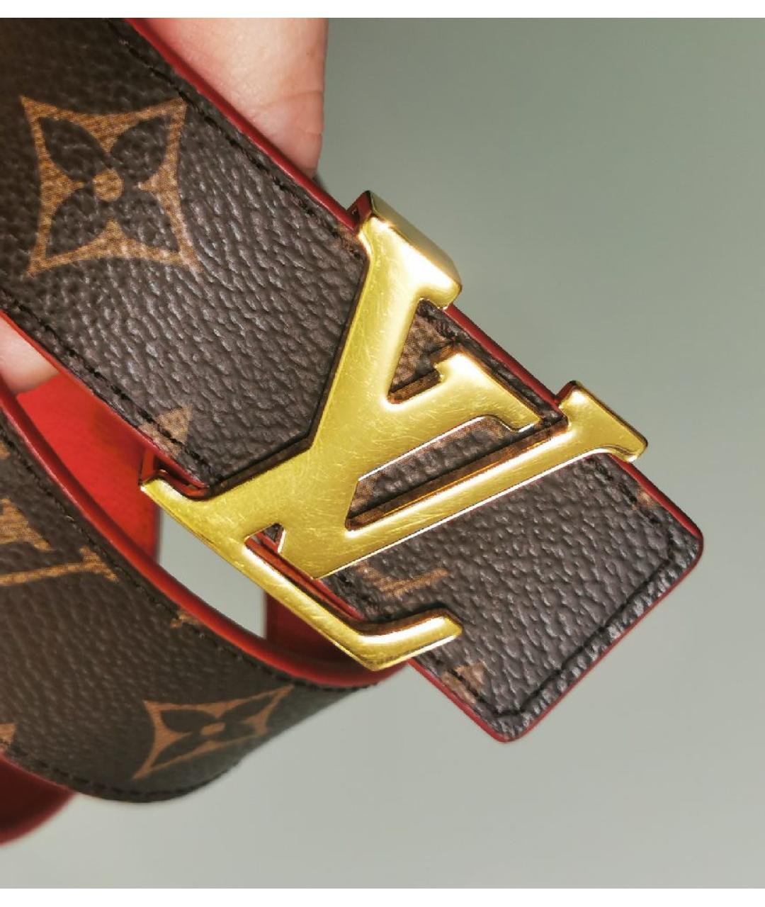 LOUIS VUITTON Красный кожаный ремень, фото 5