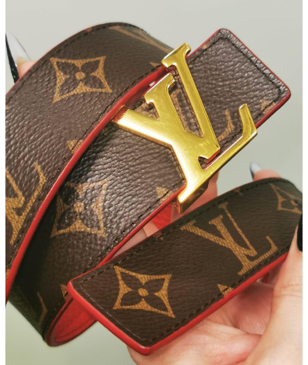 LOUIS VUITTON Красный кожаный ремень, фото 3