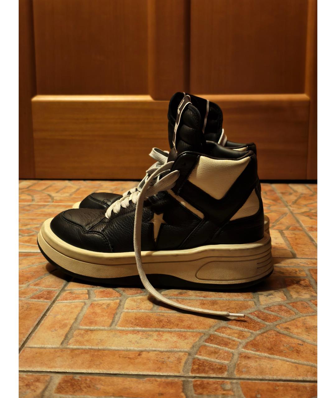 RICK OWENS DRKSHDW Черные кожаные высокие ботинки, фото 8