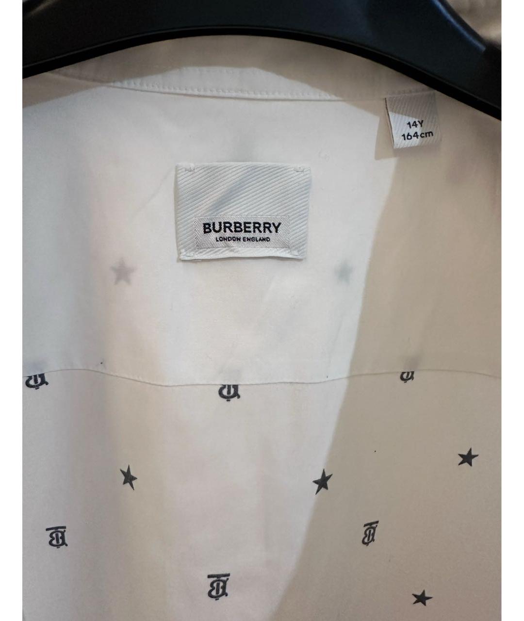 BURBERRY KIDS Белая хлопковая детская рубашка, фото 3