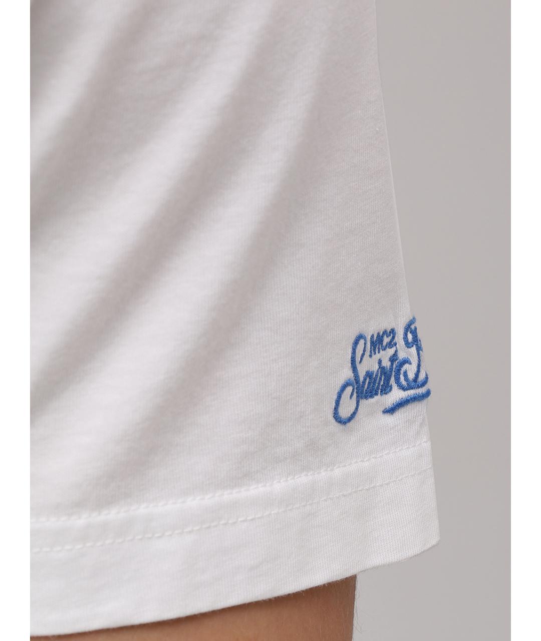 MC2 SAINT BARTH Белая хлопковая футболка, фото 6