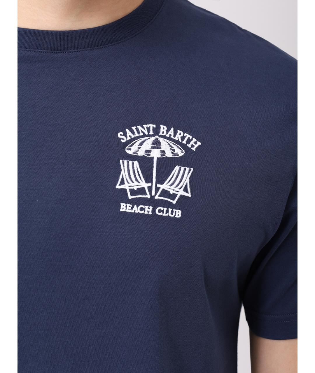 MC2 SAINT BARTH Синяя хлопковая футболка, фото 5