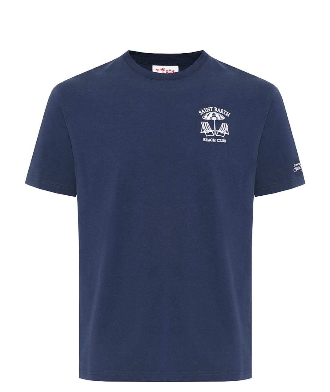 MC2 SAINT BARTH Синяя хлопковая футболка, фото 1