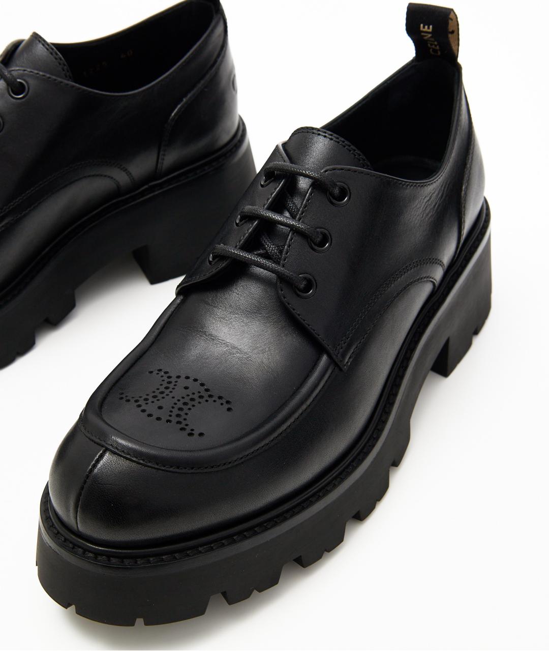 CELINE Черные кожаные ботинки, фото 4