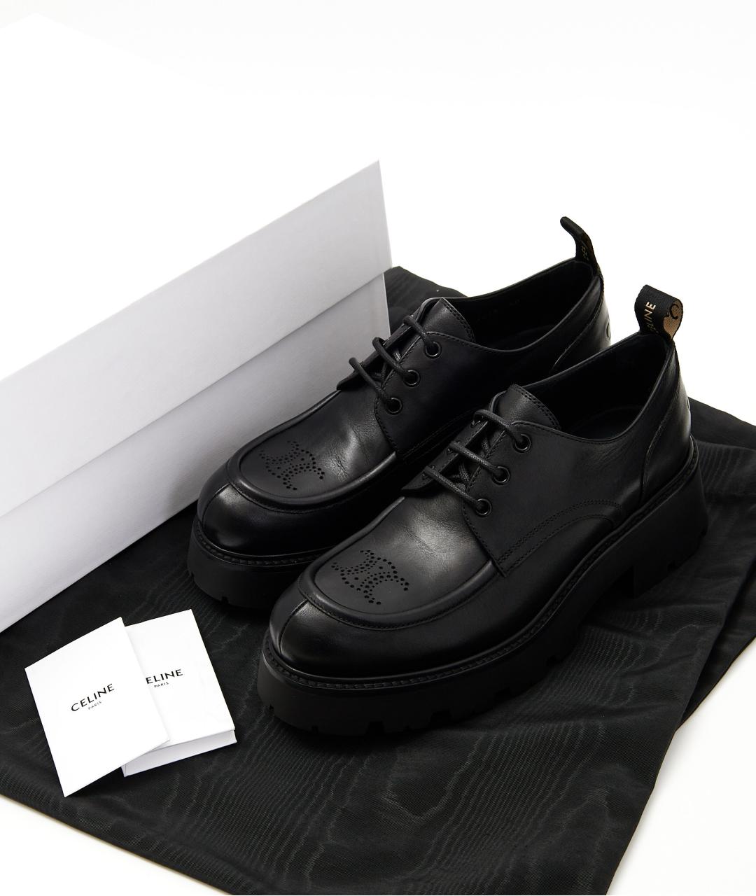 CELINE Черные кожаные ботинки, фото 6