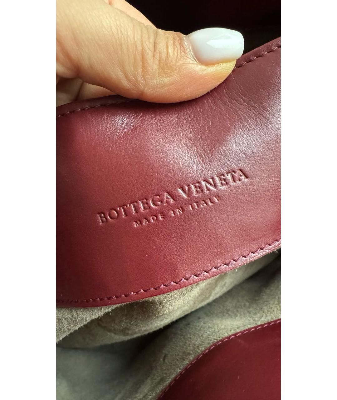 BOTTEGA VENETA Бордовая кожаная сумка с короткими ручками, фото 5