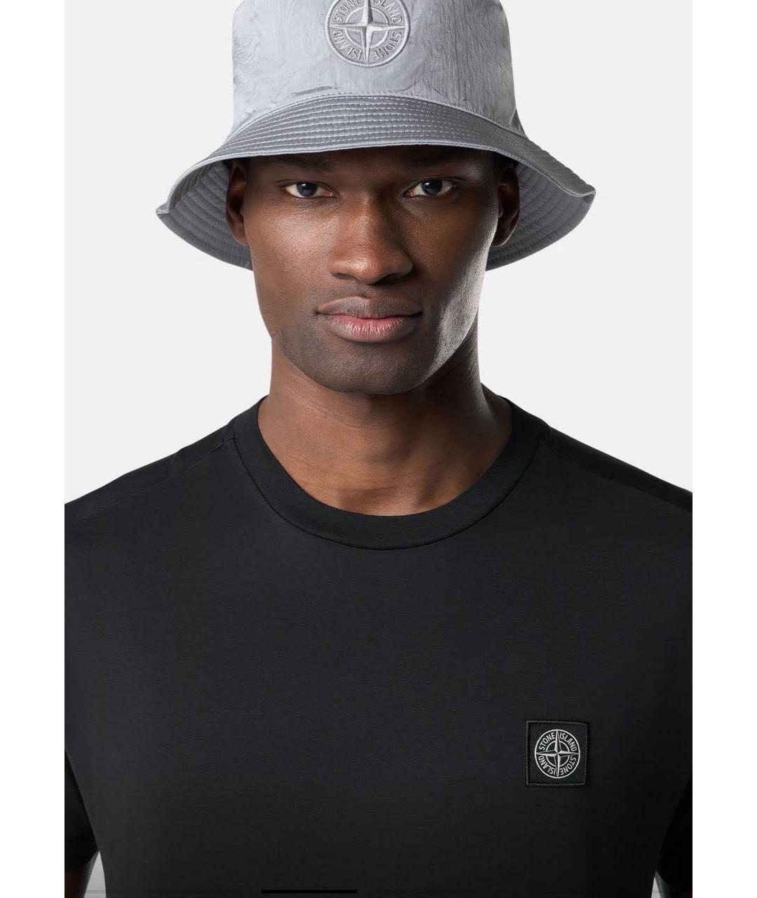 STONE ISLAND Черная хлопковая футболка, фото 4