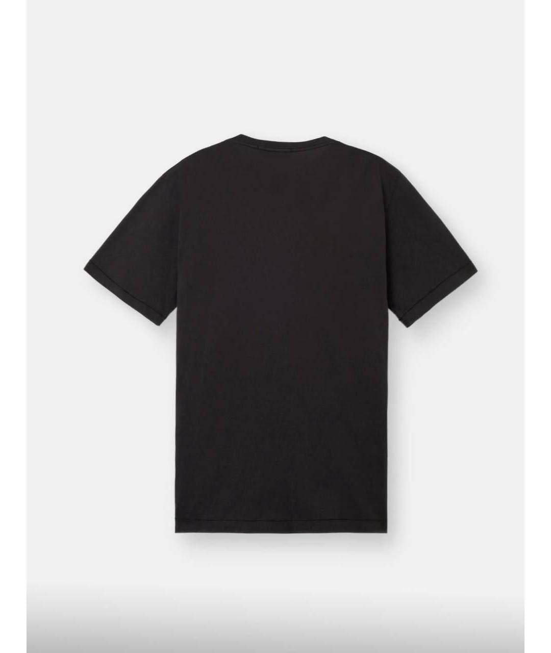 STONE ISLAND Черная хлопковая футболка, фото 2