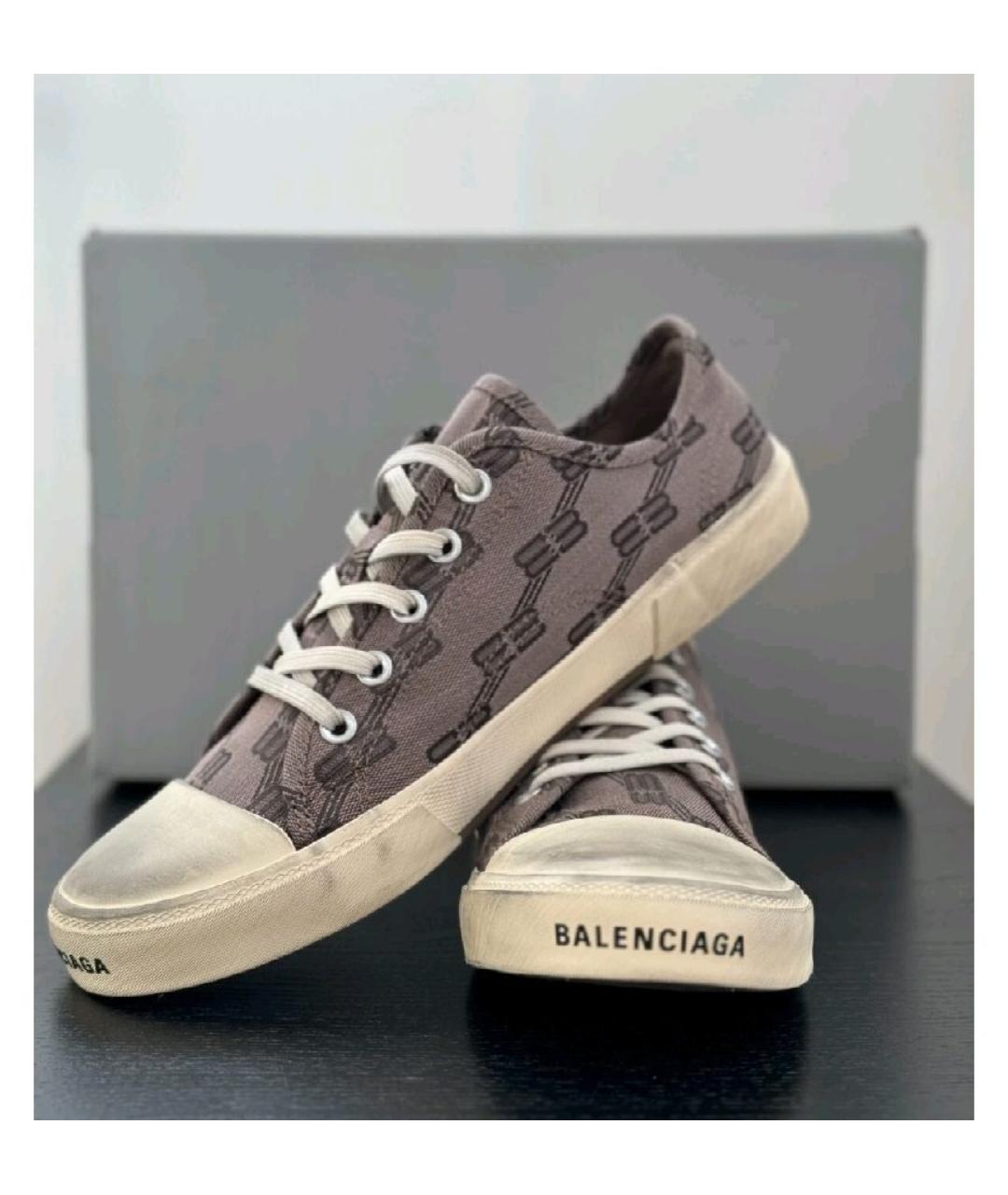BALENCIAGA Коричневые текстильные кеды, фото 5