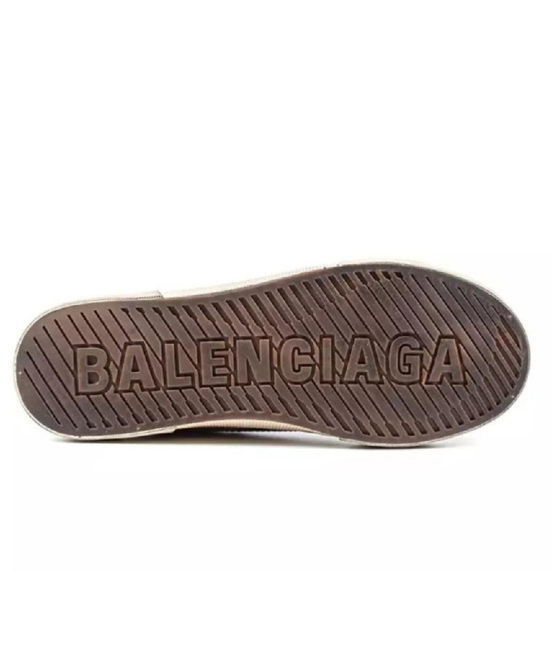 BALENCIAGA Коричневые текстильные кеды, фото 7
