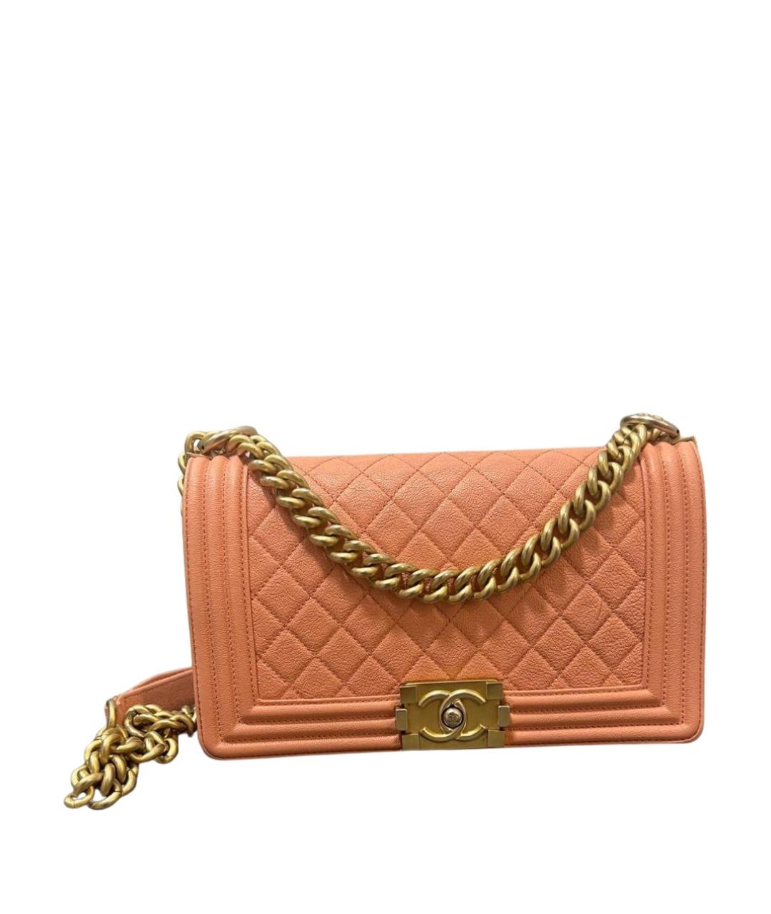 CHANEL Коралловая кожаная сумка через плечо, фото 1