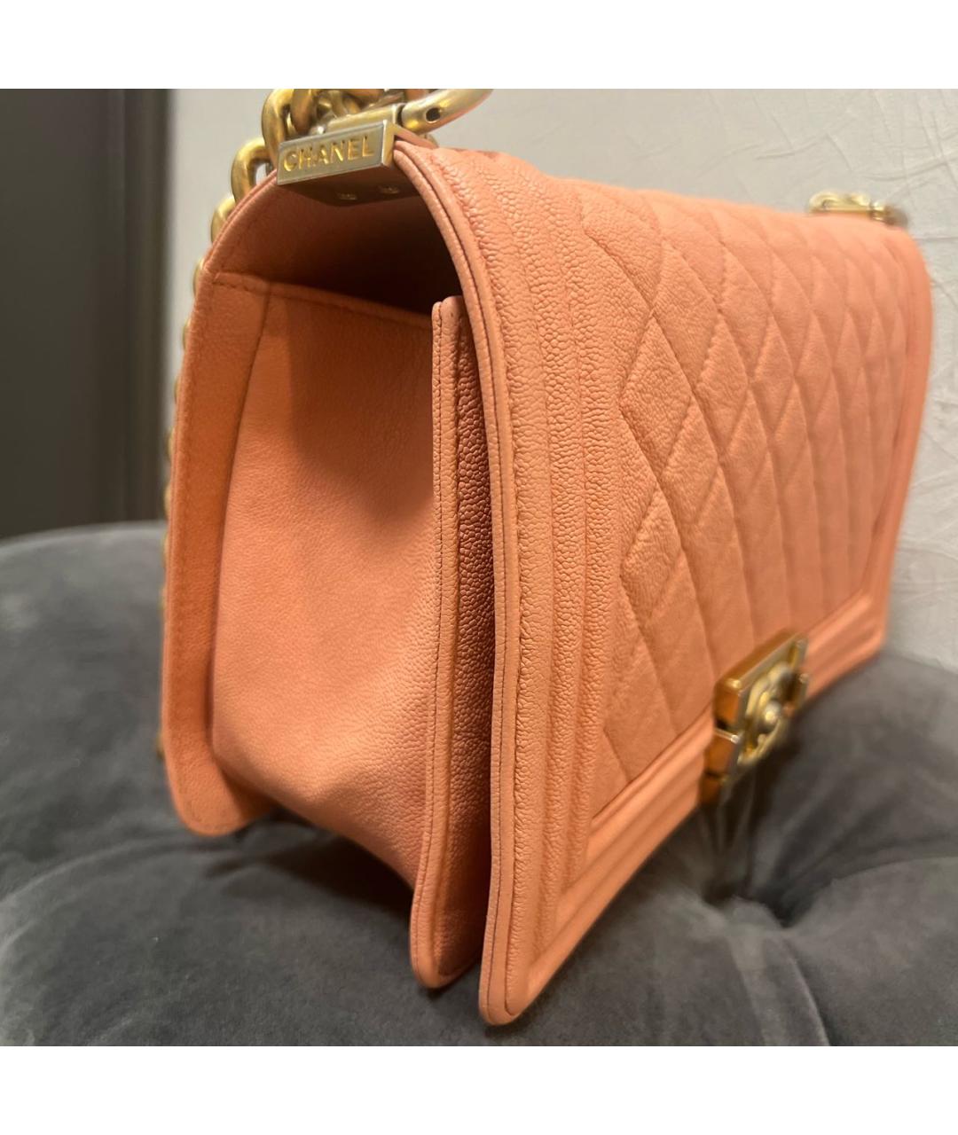 CHANEL Коралловая кожаная сумка через плечо, фото 2