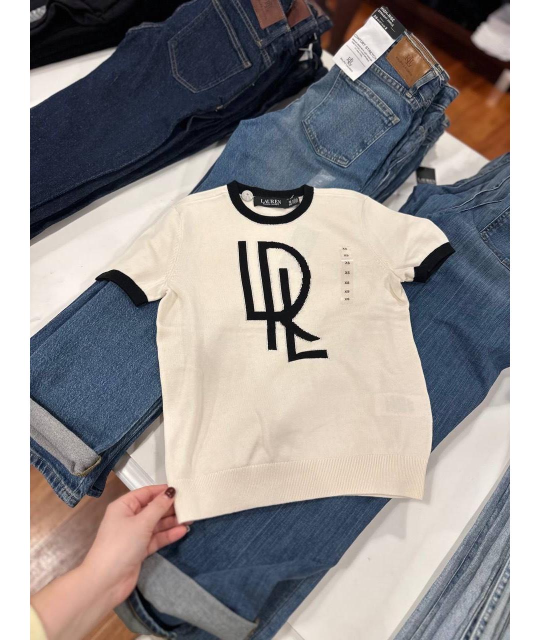 RALPH LAUREN Белый хлопковый джемпер / свитер, фото 8