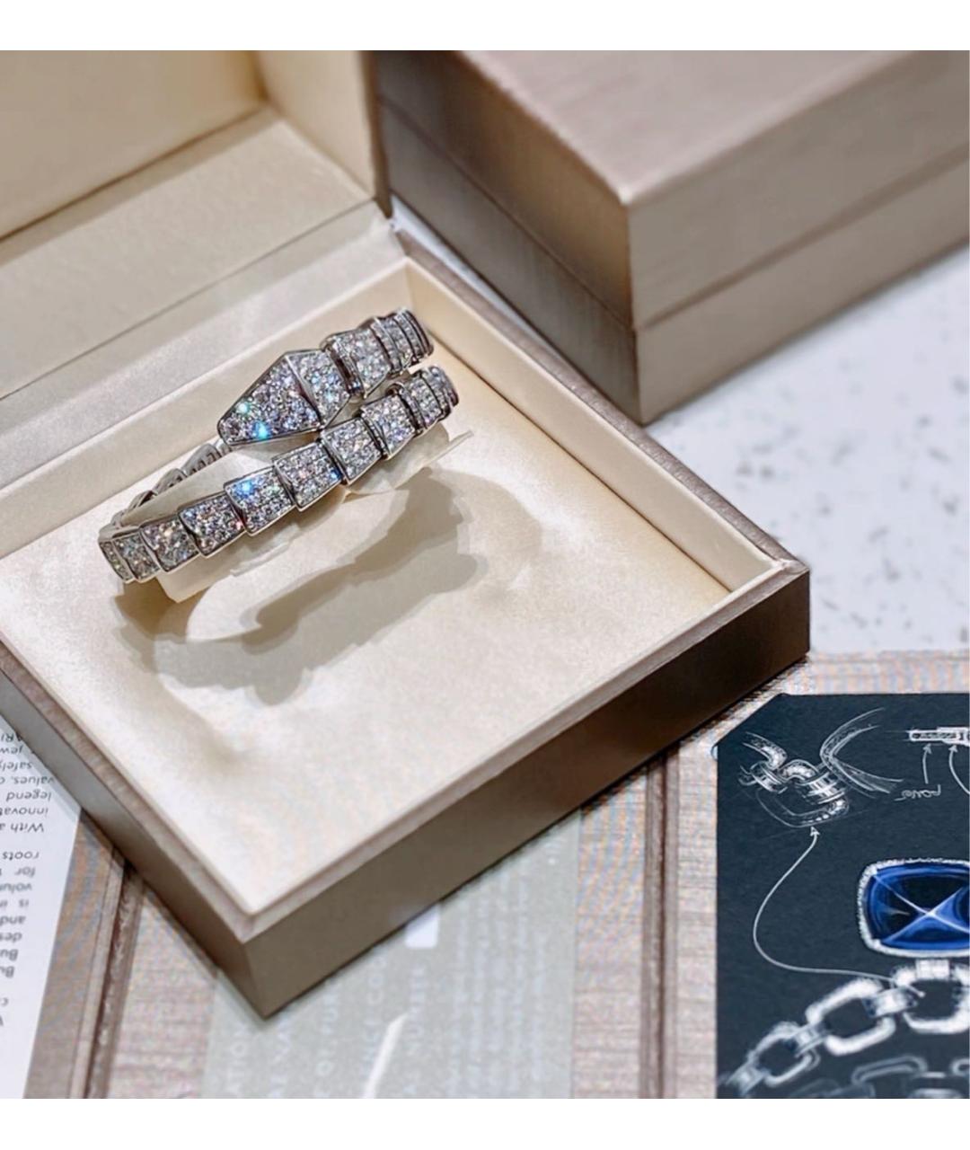 BVLGARI Серебрянный браслет из белого золота, фото 2