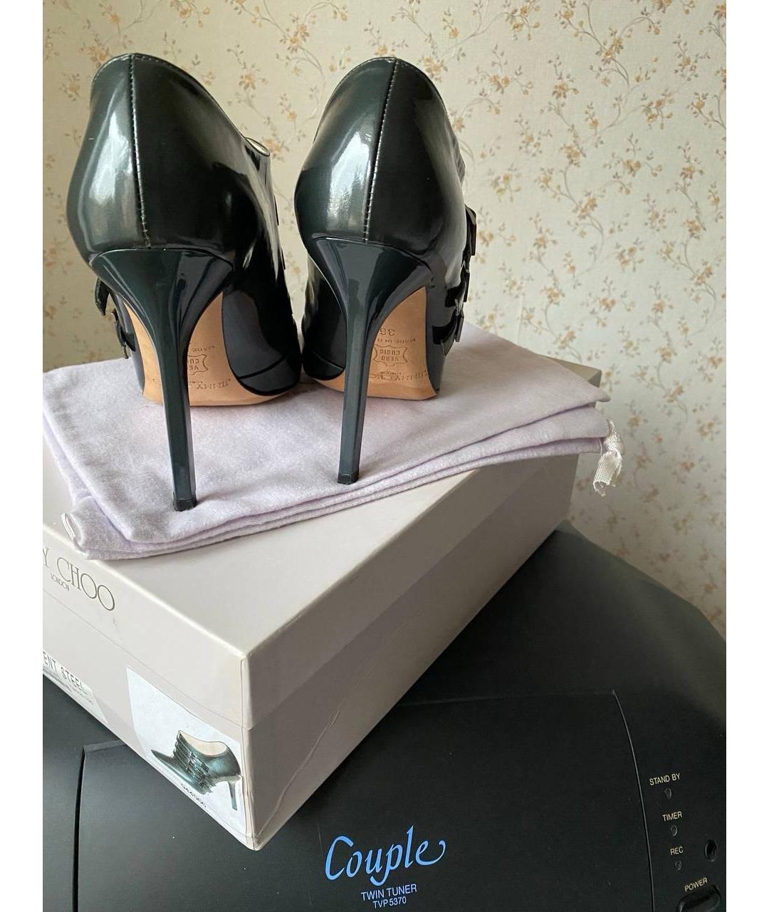 JIMMY CHOO Зеленые ботильоны из лакированной кожи, фото 5