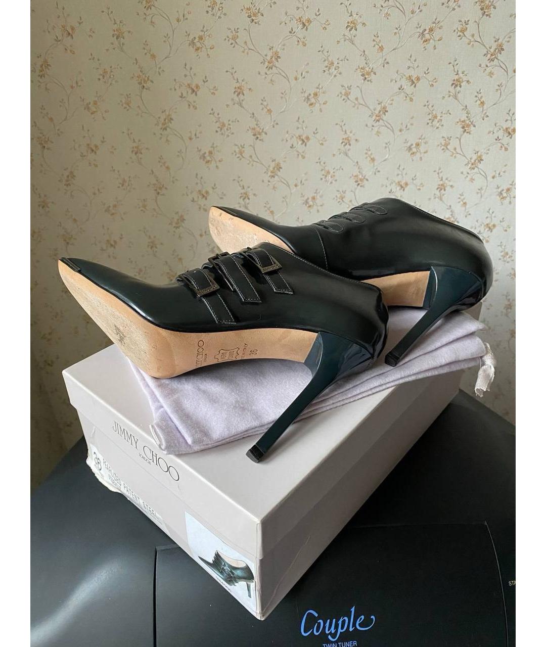 JIMMY CHOO Зеленые ботильоны из лакированной кожи, фото 6