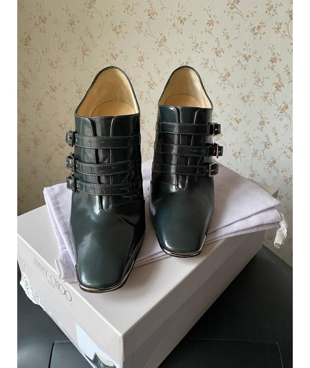 JIMMY CHOO Зеленые ботильоны из лакированной кожи, фото 3