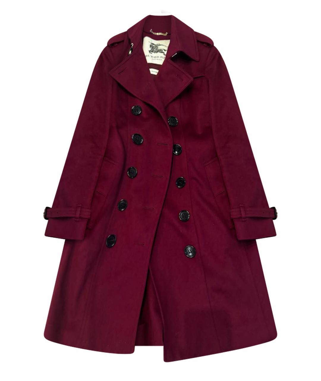 BURBERRY Бордовое кашемировое пальто, фото 1