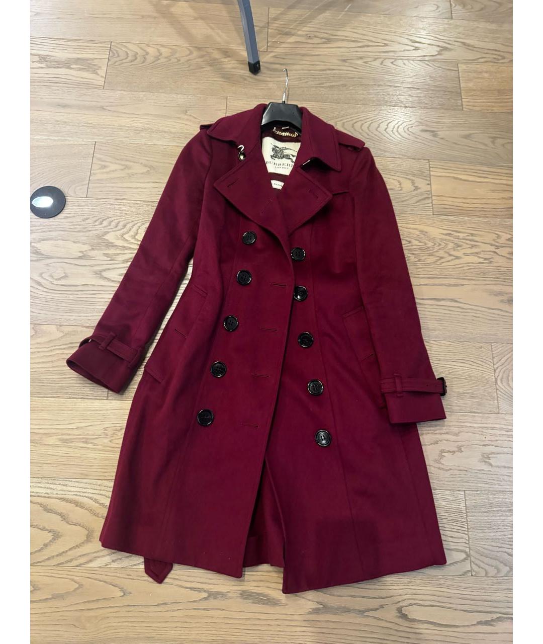 BURBERRY Бордовое кашемировое пальто, фото 5
