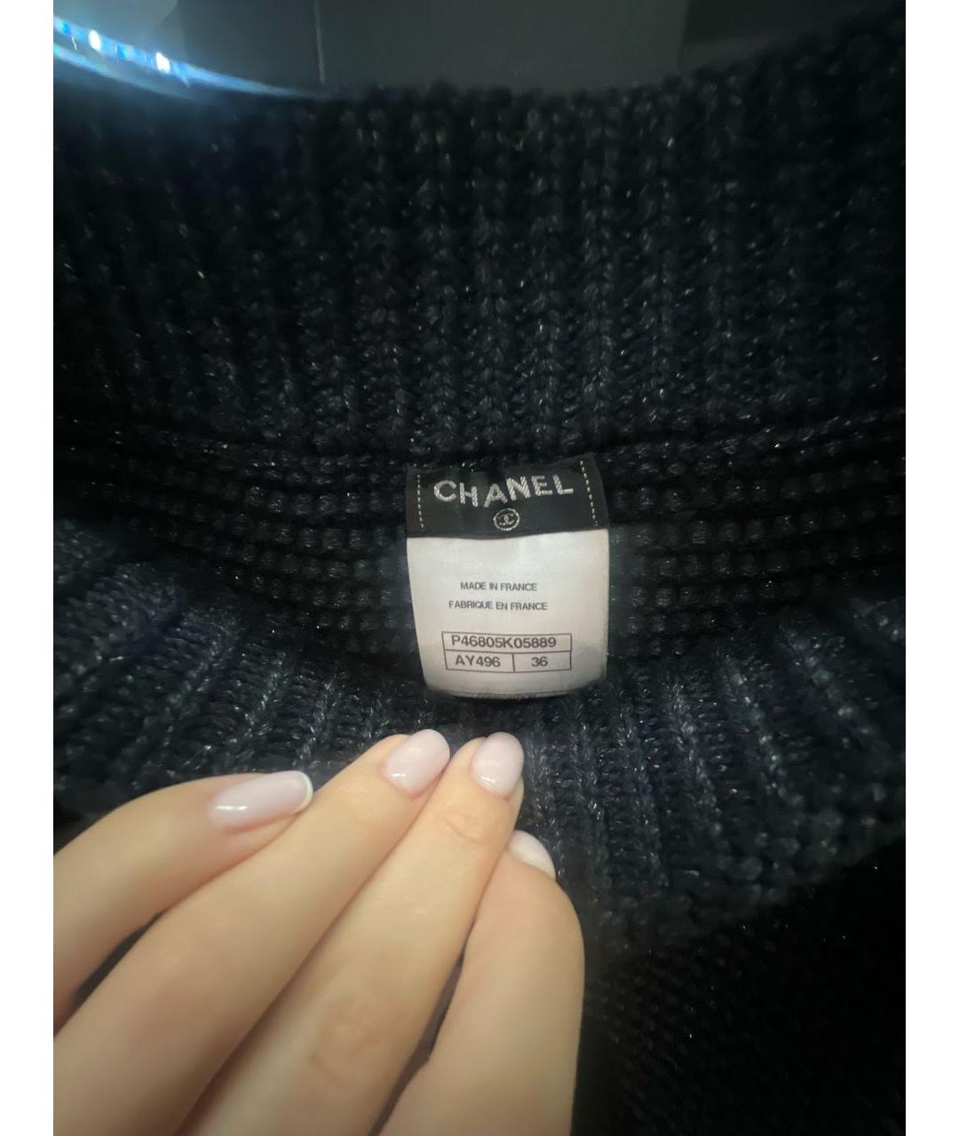 CHANEL Темно-синяя полиамидовая юбка мини, фото 4