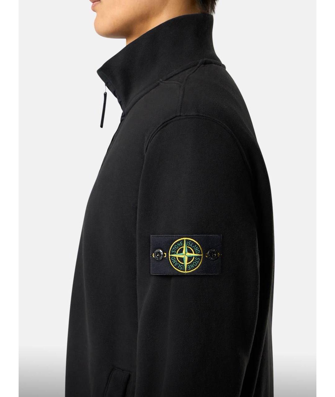 STONE ISLAND Черный хлопковый кардиган, фото 5