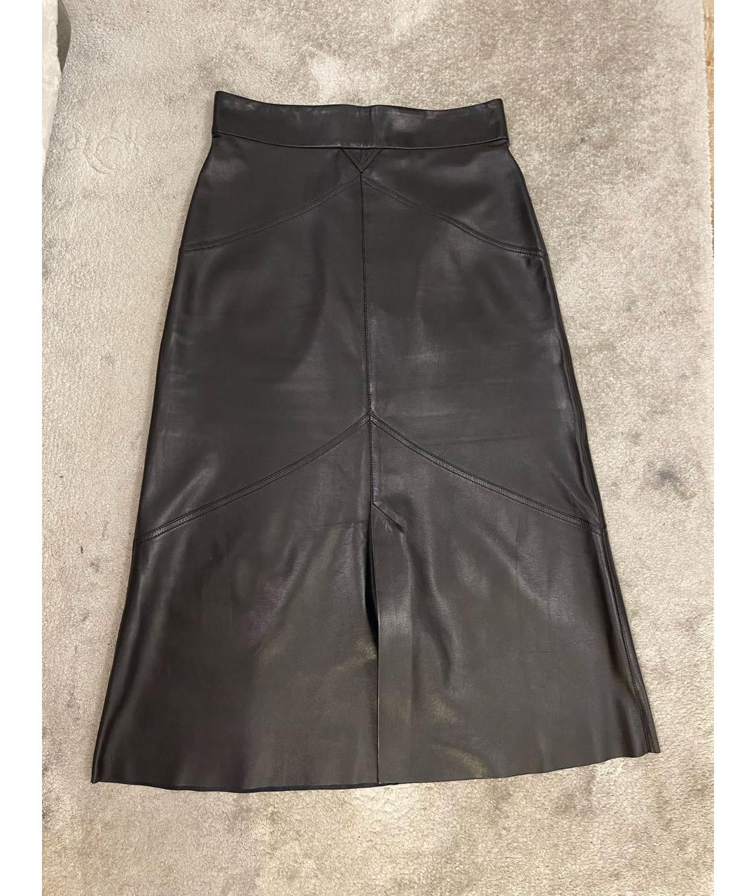 ISABEL MARANT Черная кожаная юбка миди, фото 2