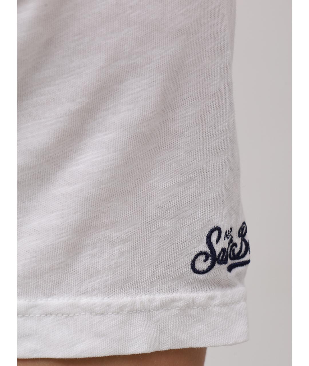 MC2 SAINT BARTH Белая хлопковая футболка, фото 6