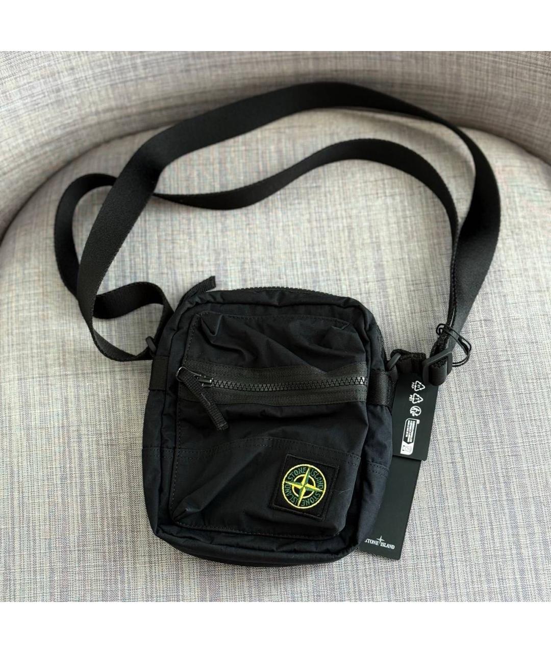 STONE ISLAND Черная сумка на плечо, фото 3