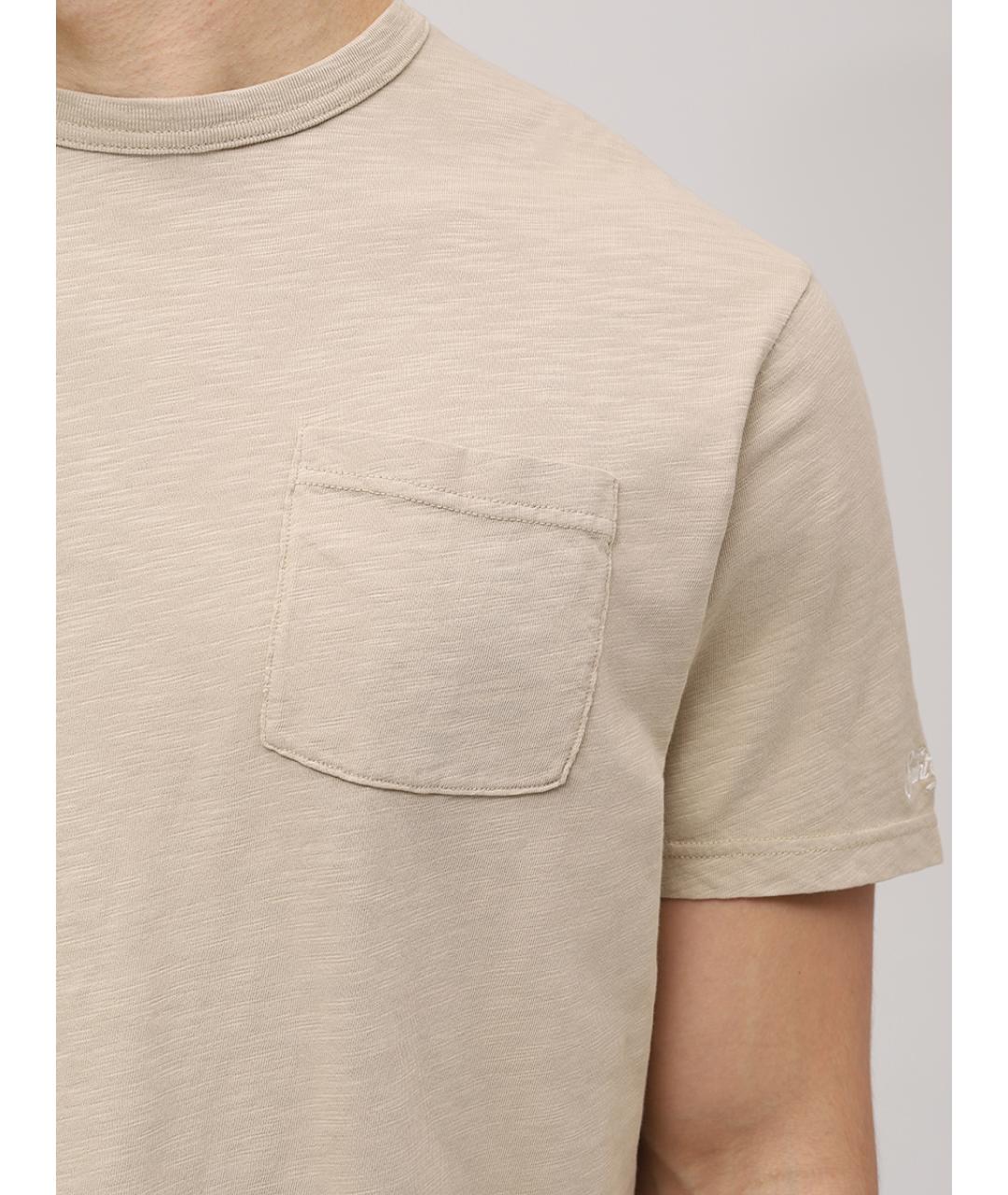 MC2 SAINT BARTH Бежевая хлопковая футболка, фото 4