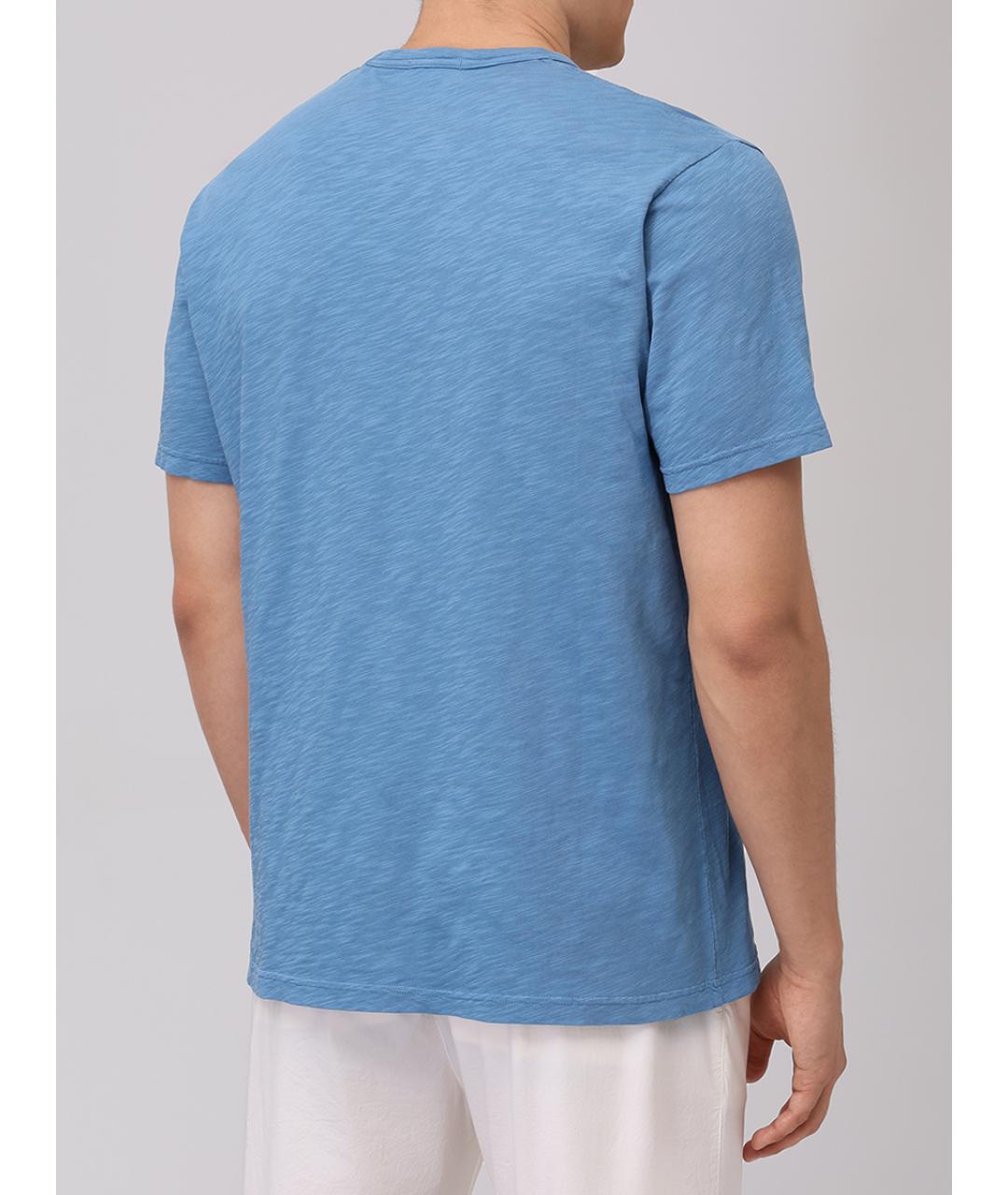 MC2 SAINT BARTH Голубая хлопковая футболка, фото 3