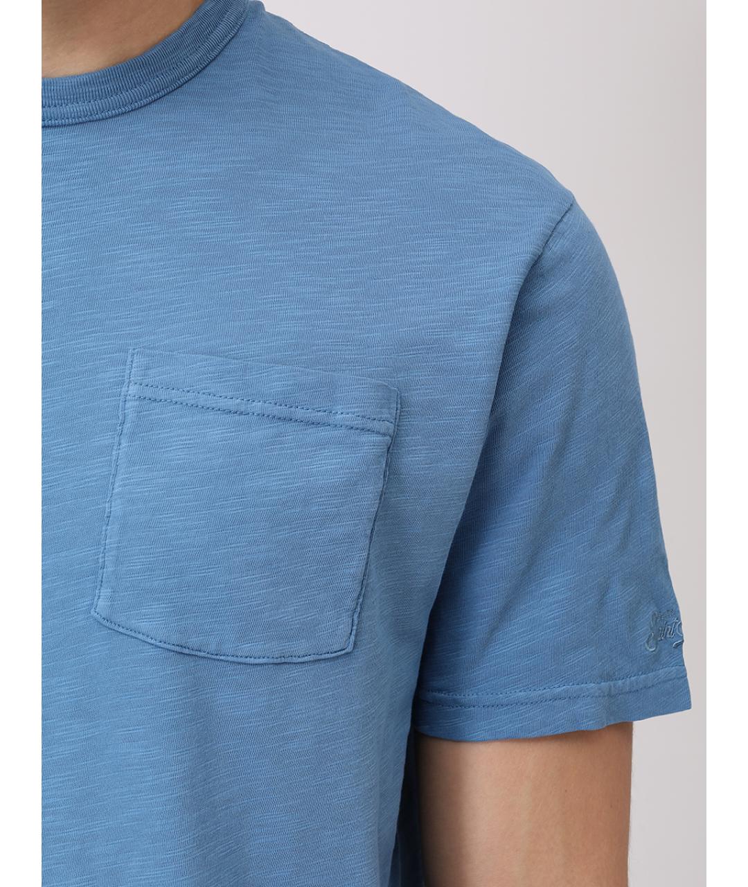 MC2 SAINT BARTH Голубая хлопковая футболка, фото 5